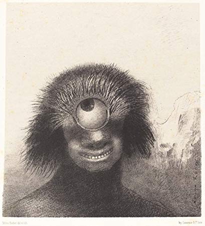 Odilon Redon, The deformed polyp floated on the shores, a sort of smiling and hideous Cyclops, 1883, National Gallery of Art, Washington, DC, USA.