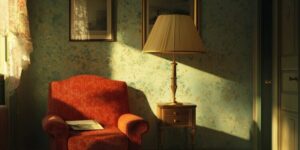 an empty room that looks lonely and solitude