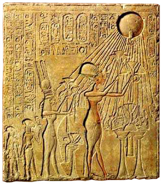 Akhenaten and His Family Worshipping Aten
