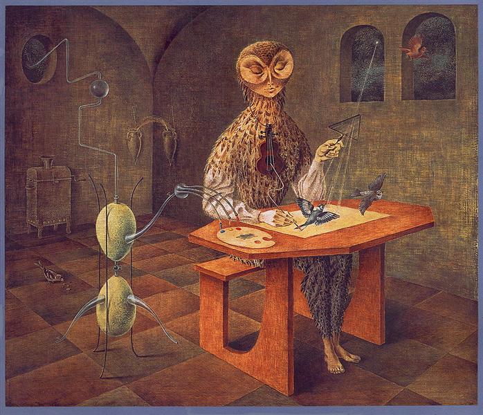 Creation of the Birds" (Spanish: Creación de las aves) is a surrealist painting by Remedios Varo, created in 1957