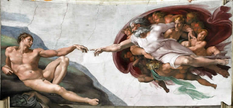 creation of Adam by Michelangelo