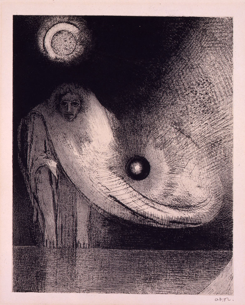 Odilon REDON, The Buddha (Le Buddha) (form L'Estampe originale, published by Andre Marty, Album Ⅸ), Published in 1895, Lithograph