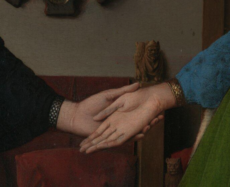 jan-van-eyck-the-arnolfini-portrait Detail from The National Gallery.org