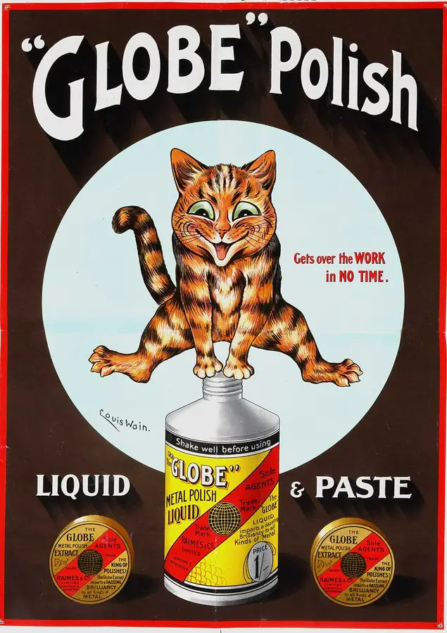 'Globe Polish' by Louis Wain, 1910. Catalogue reference: COPY 1/299.