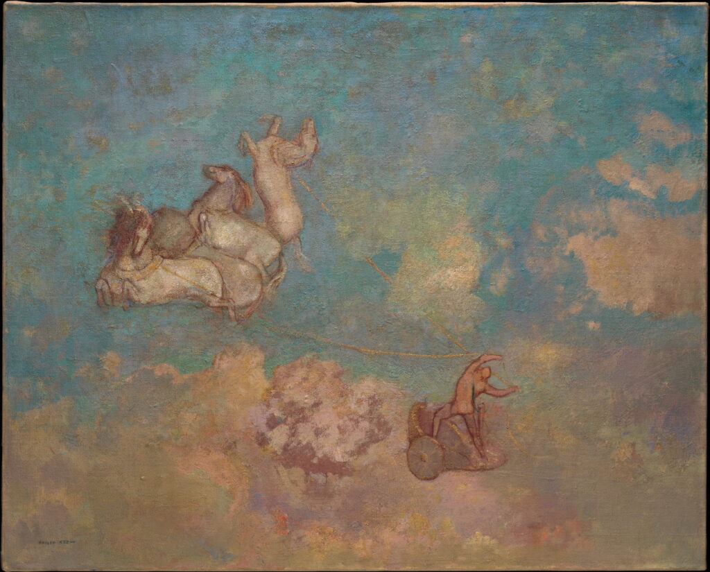 Odilon Redon (1840–1916), The Chariot of Apollo (1905-16), oil on canvas, 66 x 81.3 cm, The Metropolitan Museum of Art (Anonymous Gift, 1927), New York, NY. Courtesy of The Metropolitan Museum of Art.