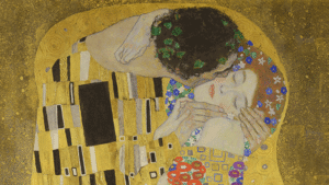 Gustav Klimt The Kiss 1907-08 oil and gold leaf on canvas Belvedere Museum Vienna
