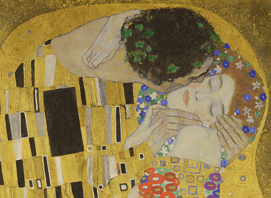 Gustav Klimt The Kiss 1907-08 oil and gold leaf on canvas Belvedere Museum Vienna