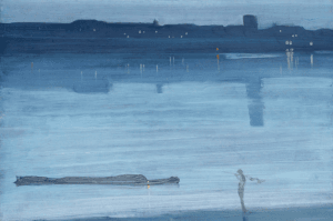 Whistler's Nocturne Blue and Silver Chelsea 1871 moonlit Thames painting blue moon symbolism in art