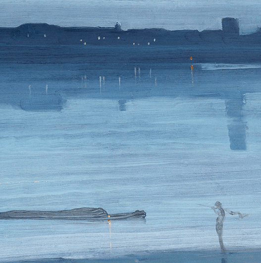 Whistler's Nocturne Blue and Silver Chelsea 1871 moonlit Thames painting blue moon symbolism in art
