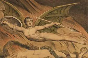 Satan Exulting over Eve, watercolor by William Blake.