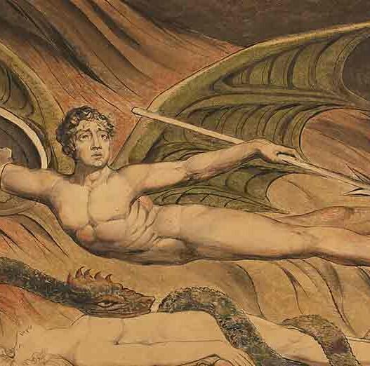 Satan Exulting over Eve, watercolor by William Blake.